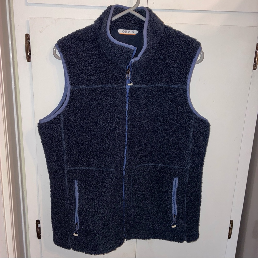 Orvis Dark Blue Sherpa Vest fleece large men’s navy l excellent others listed